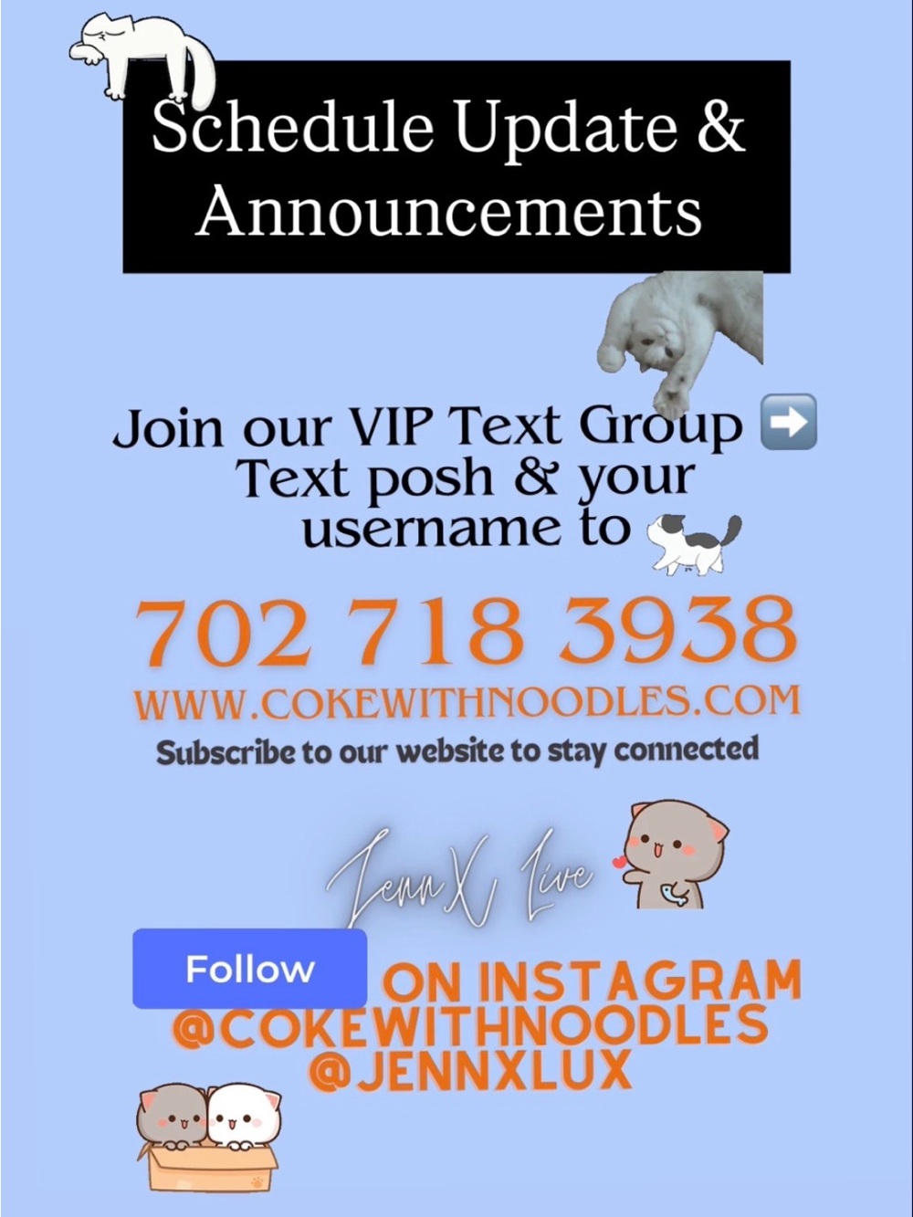 💙SCHEDULE UPDATE & ANNOUNCEMENTS